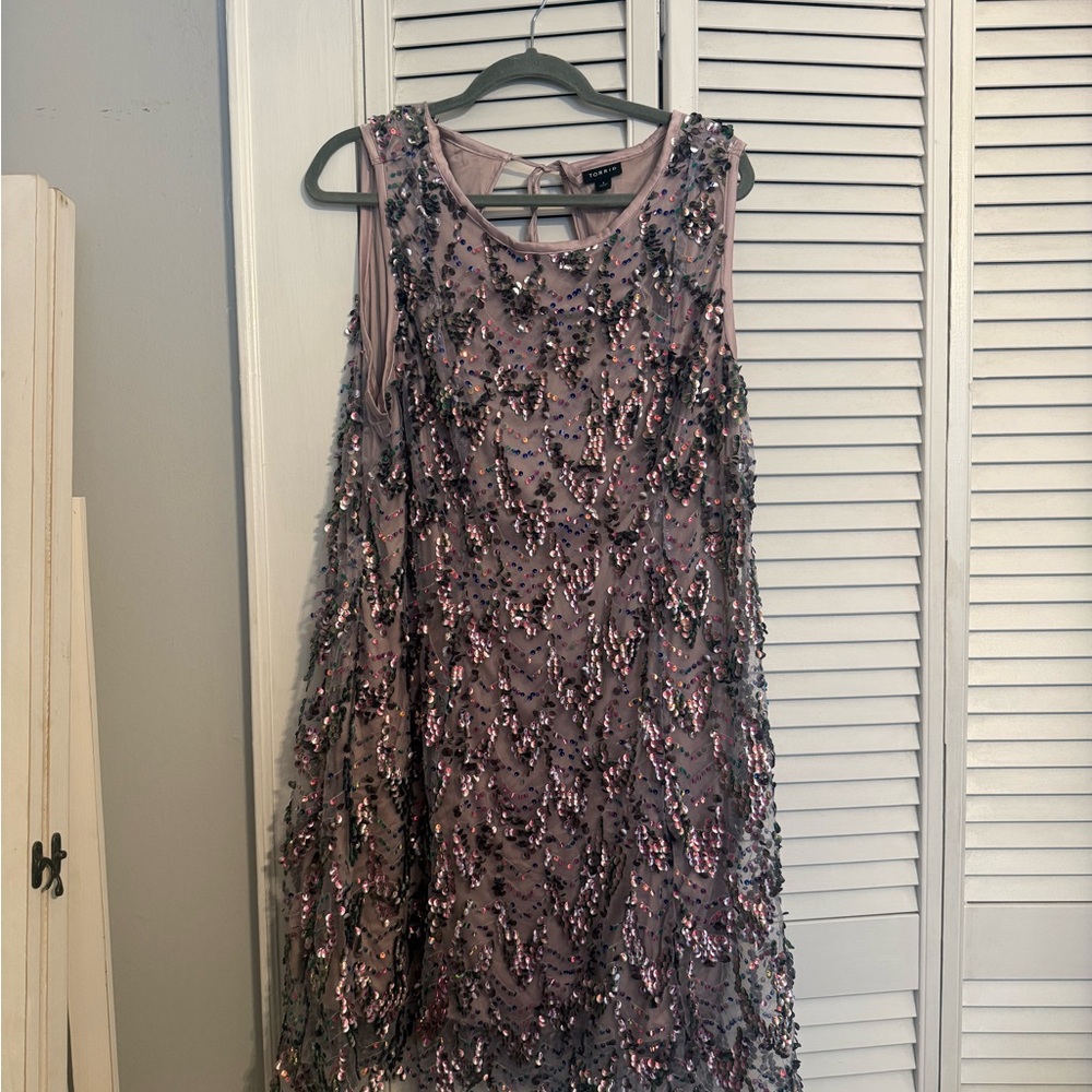 Torrid Sequin Embellished Mini Dress in Purple